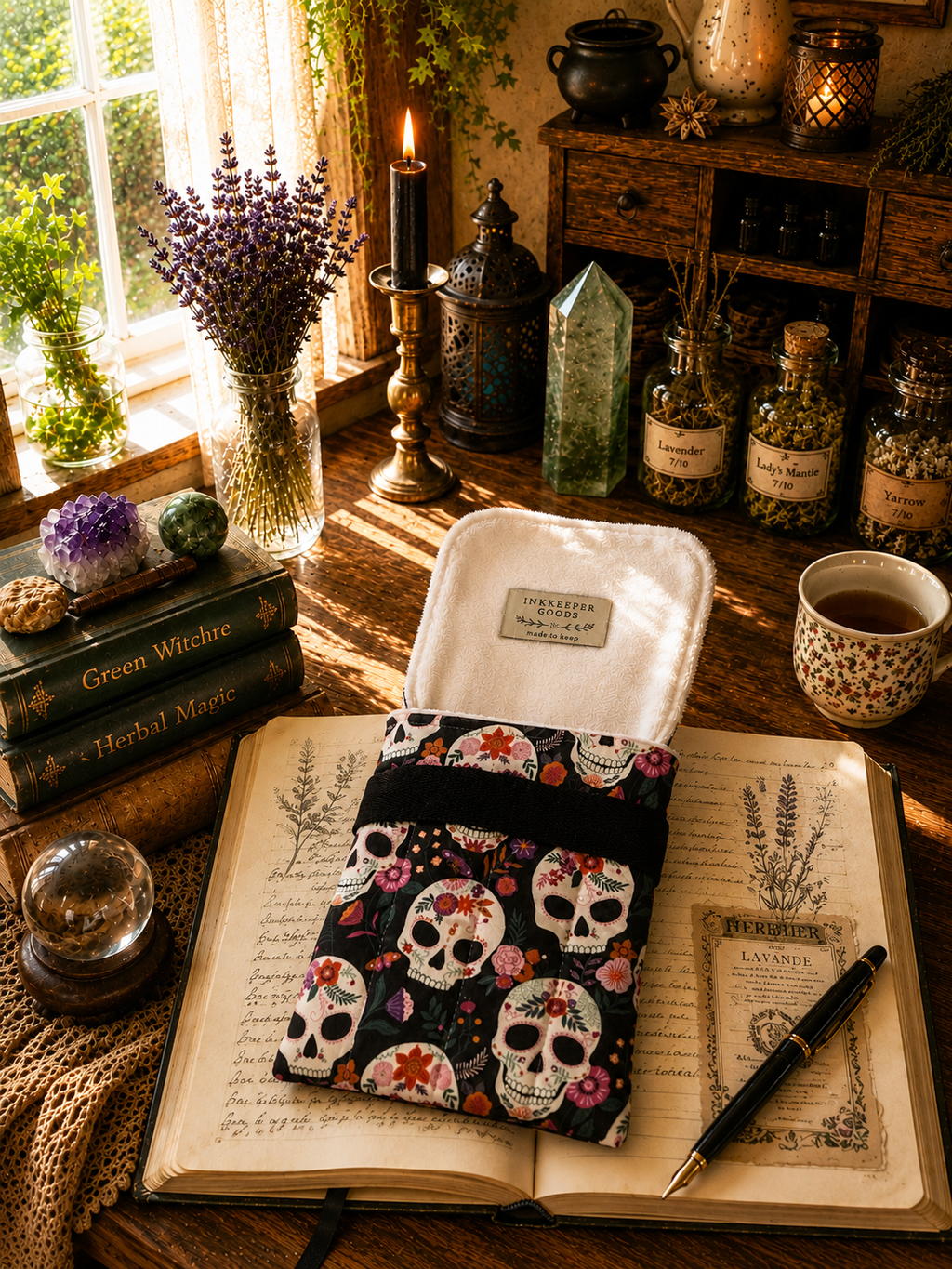 The Midnight Marigold— Handmade Fountain Pen Pouch