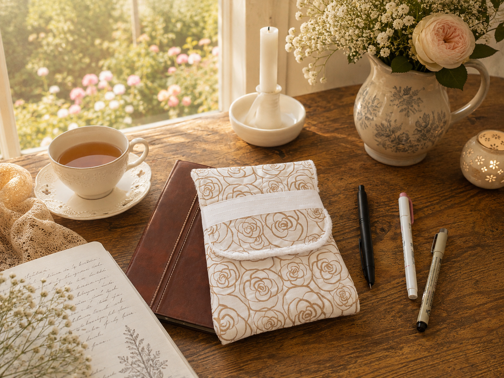 🌹Ivory Rose Garden Pen Case