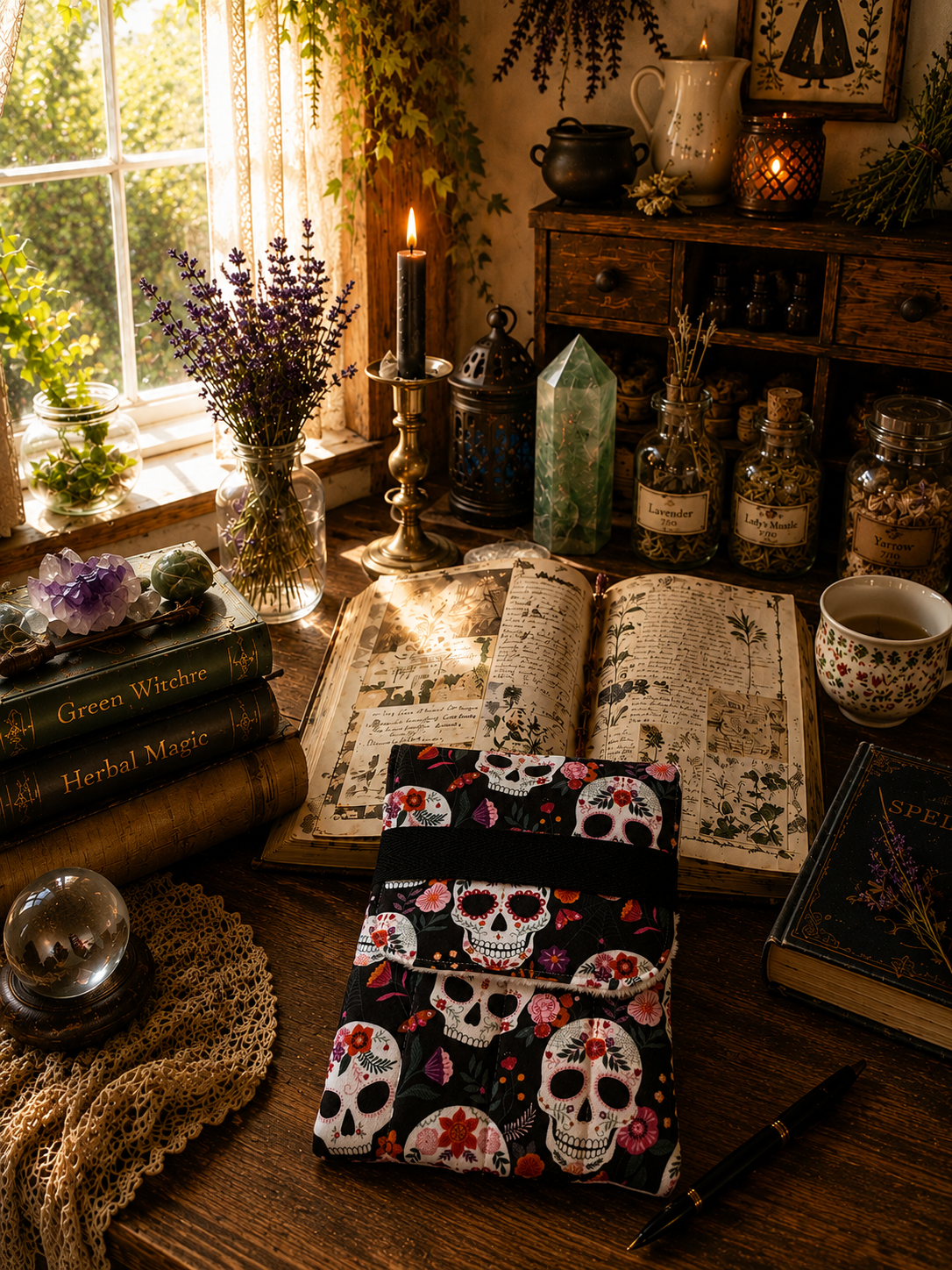 The Midnight Marigold— Handmade Fountain Pen Pouch