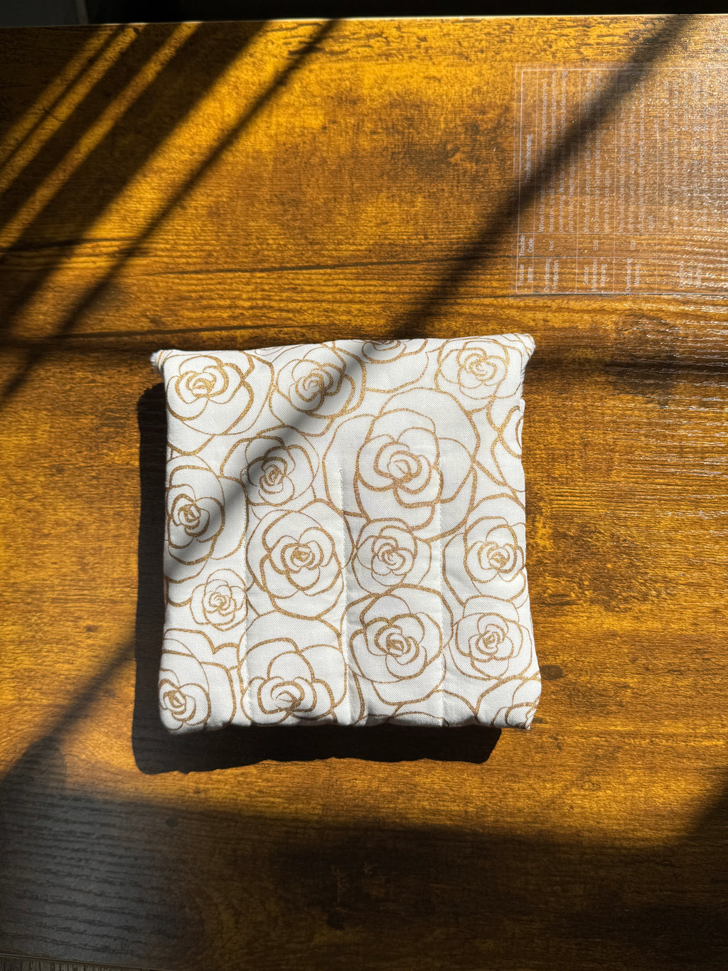The Mini- Ivory Rose Garden, Handmade mini fountain pen pouch