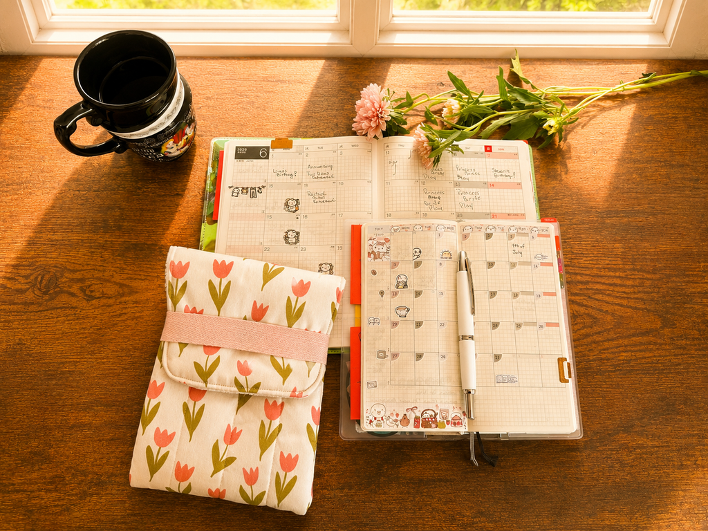 Floral Fountain Pen Case/Handmade Writer's Pen Case/Stationary Holder