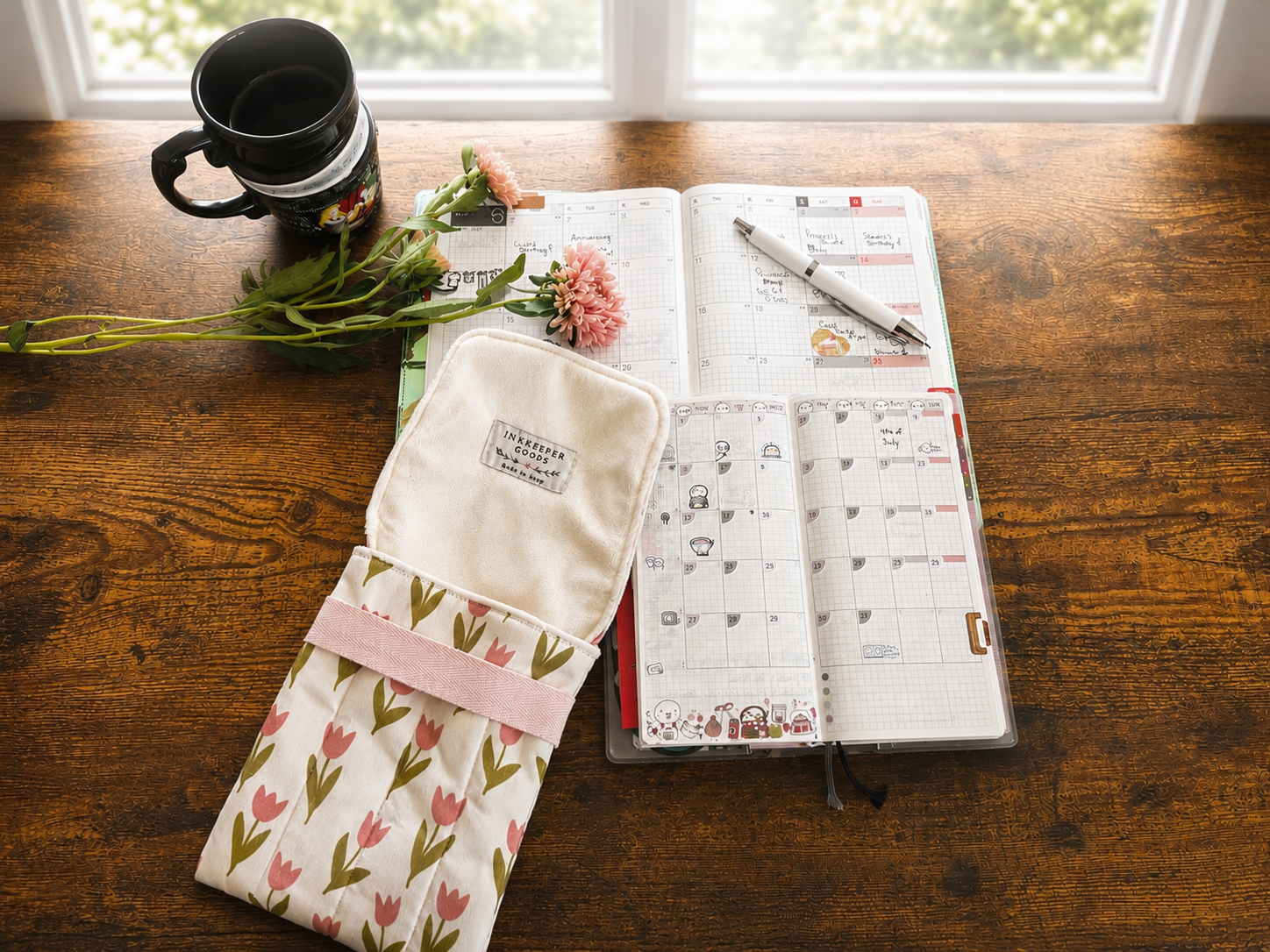 Floral Fountain Pen Case/Handmade Writer's Pen Case/Stationary Holder