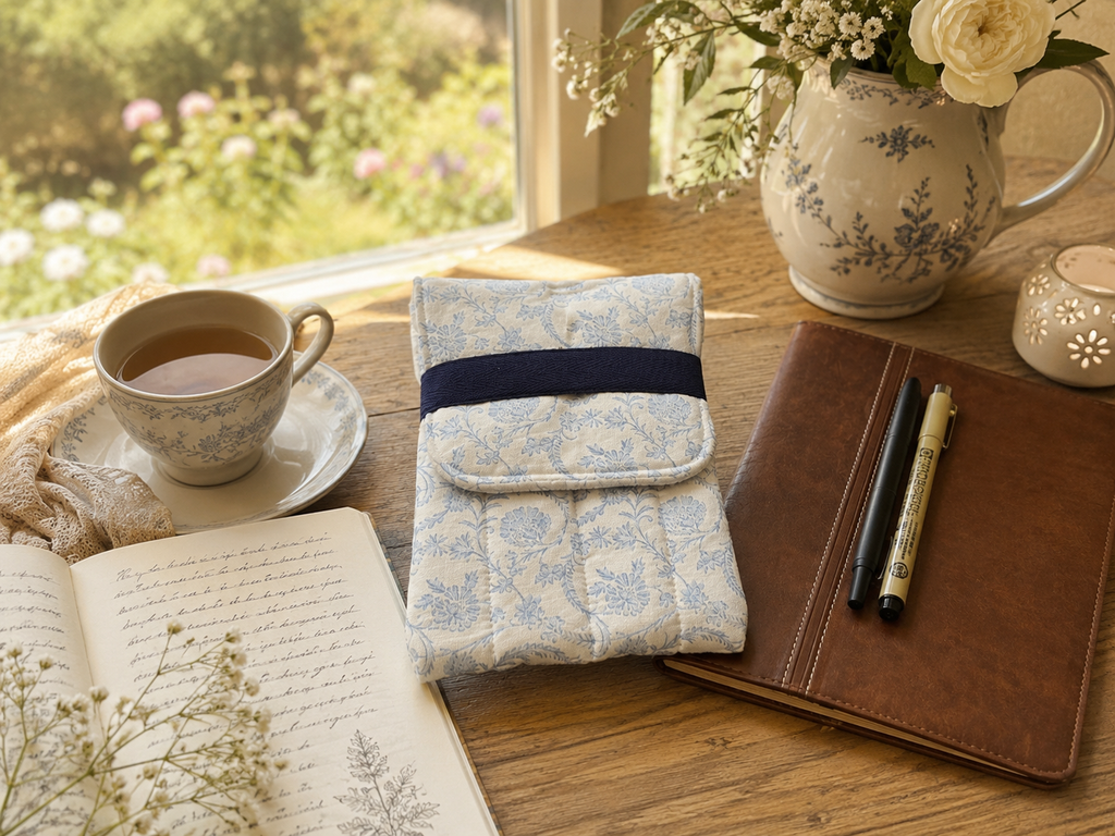 💙 Blue Floral Toile Pen Case