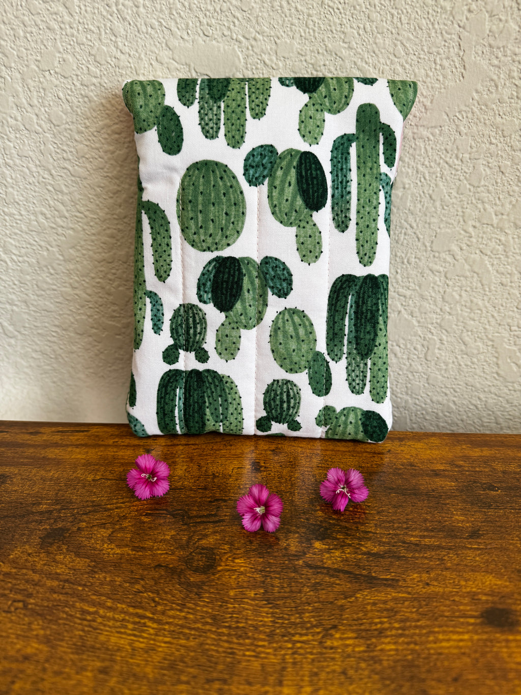 🌵Watercolor Cactus Fountain Pen Case / White interior lining Handmade Writer's Pen Case/Stationary Holder