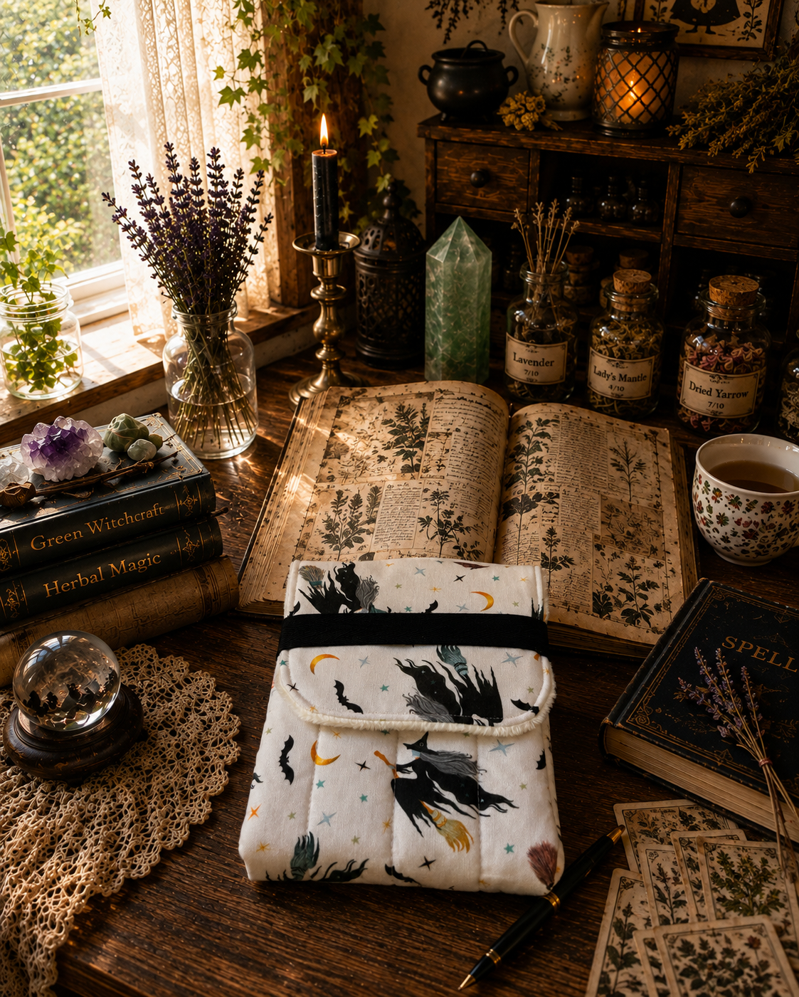 The Moonlit Flight Handmade Fountain Pen Pouch/Case